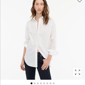 J.Crew relaxed-fit crisp poplin shirt in white Size 8